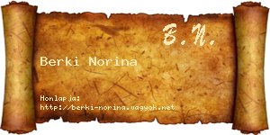 Berki Norina névjegykártya
